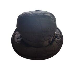 Talbots Womens Quilted Brown Bucket Hat Buckle Lightweight Stylish